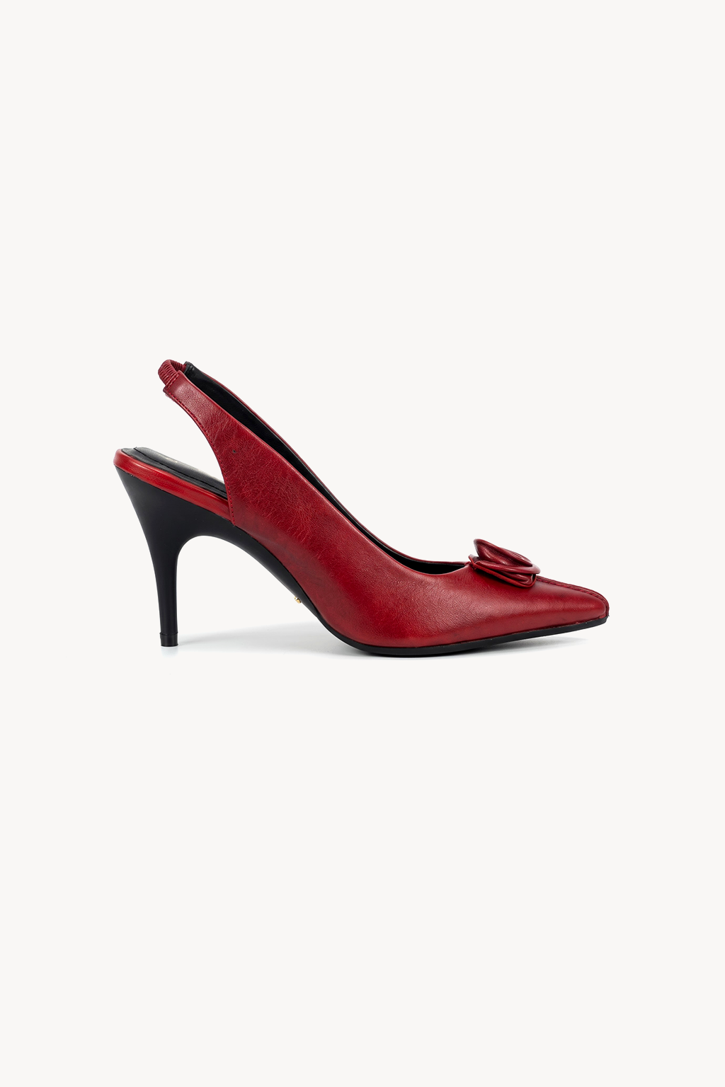 Rosette Slingback, Deep Red — right