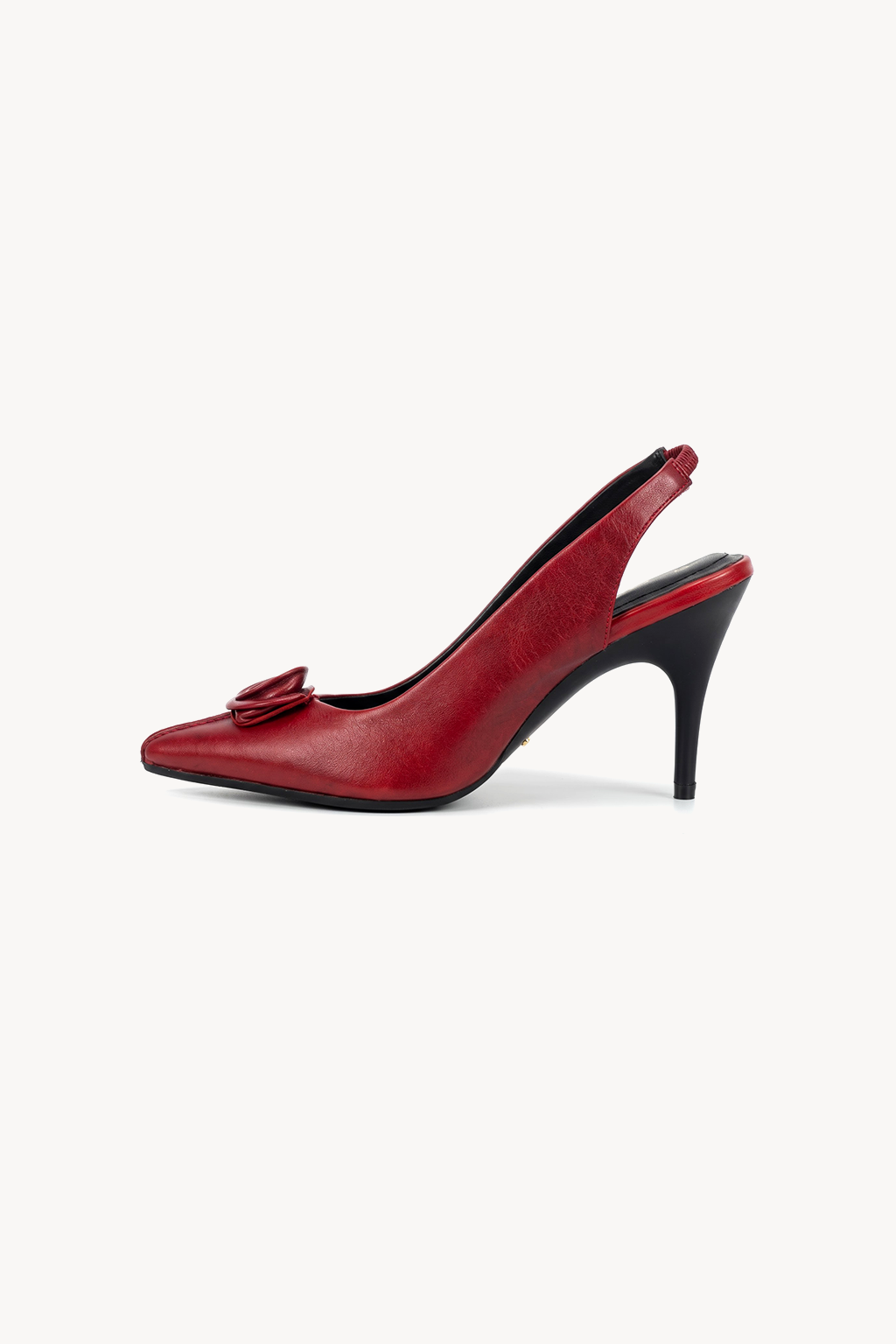 Rosette Slingback, Deep Red — left