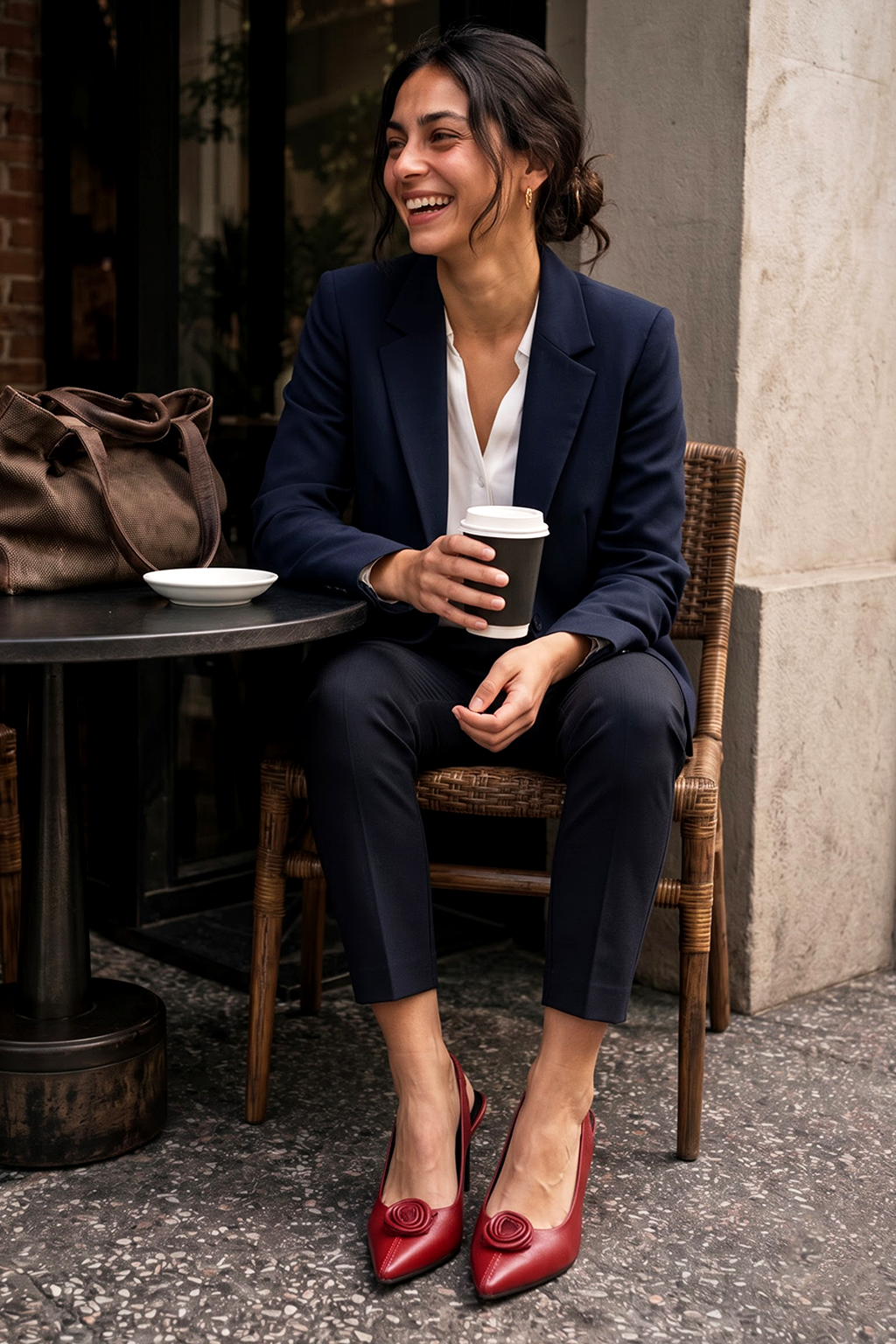Rosette Slingback, Deep Red — lifestyle