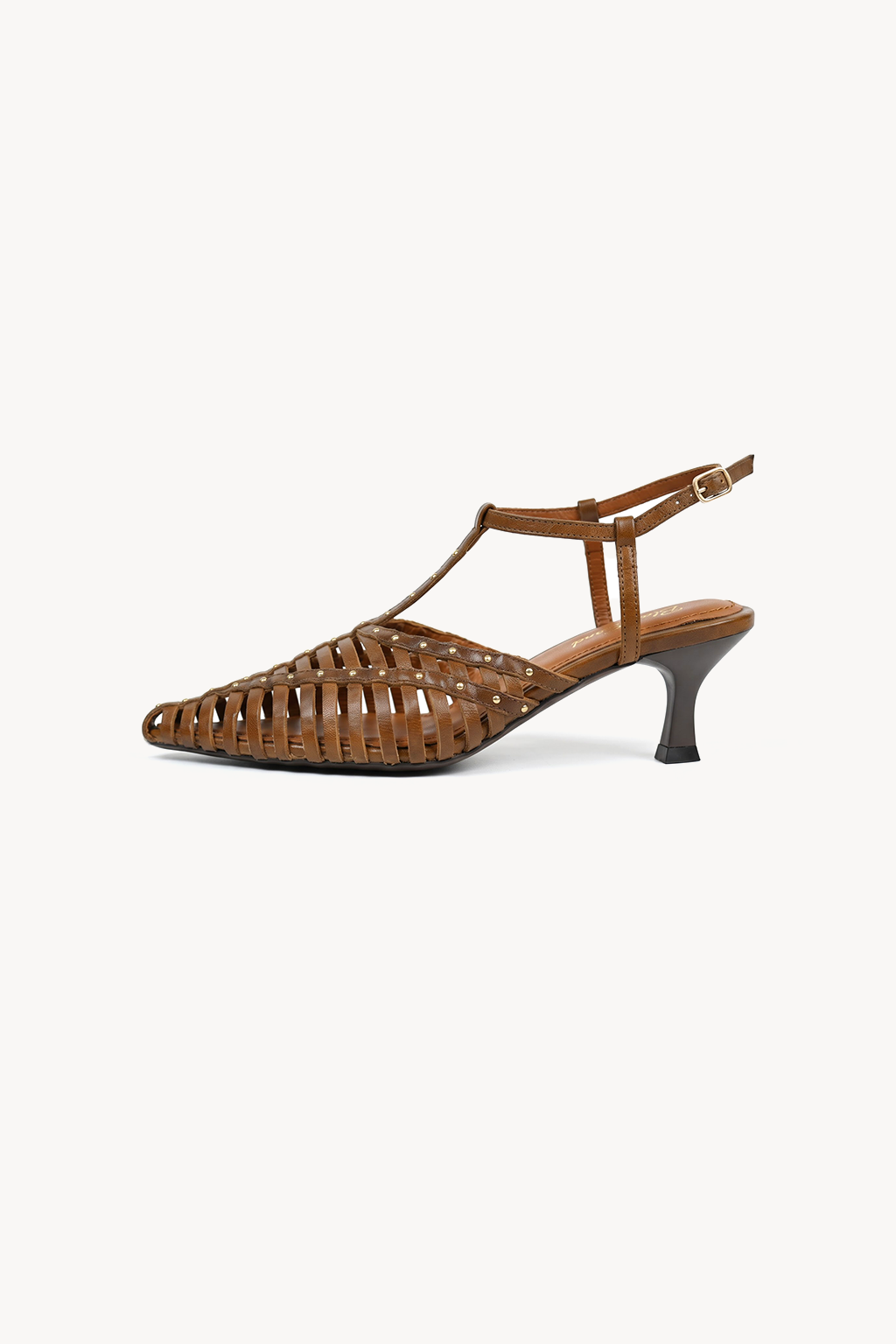 Celestina Studded Sandal, Beige — right