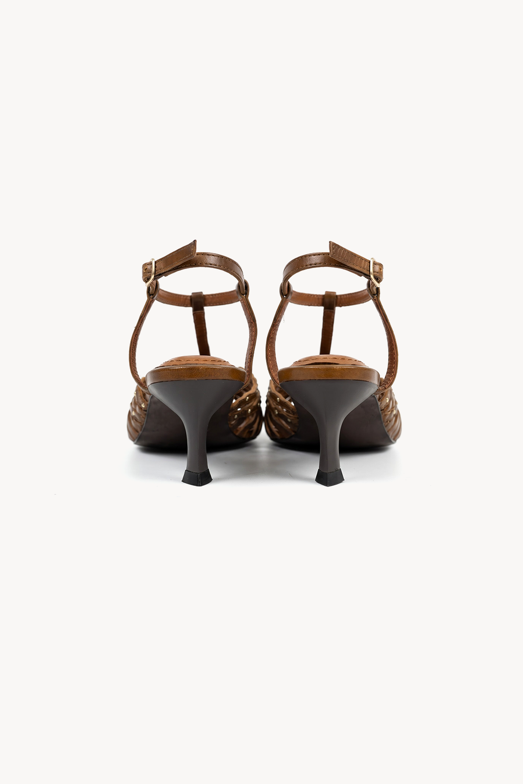Celestina Studded Sandal, Beige — back