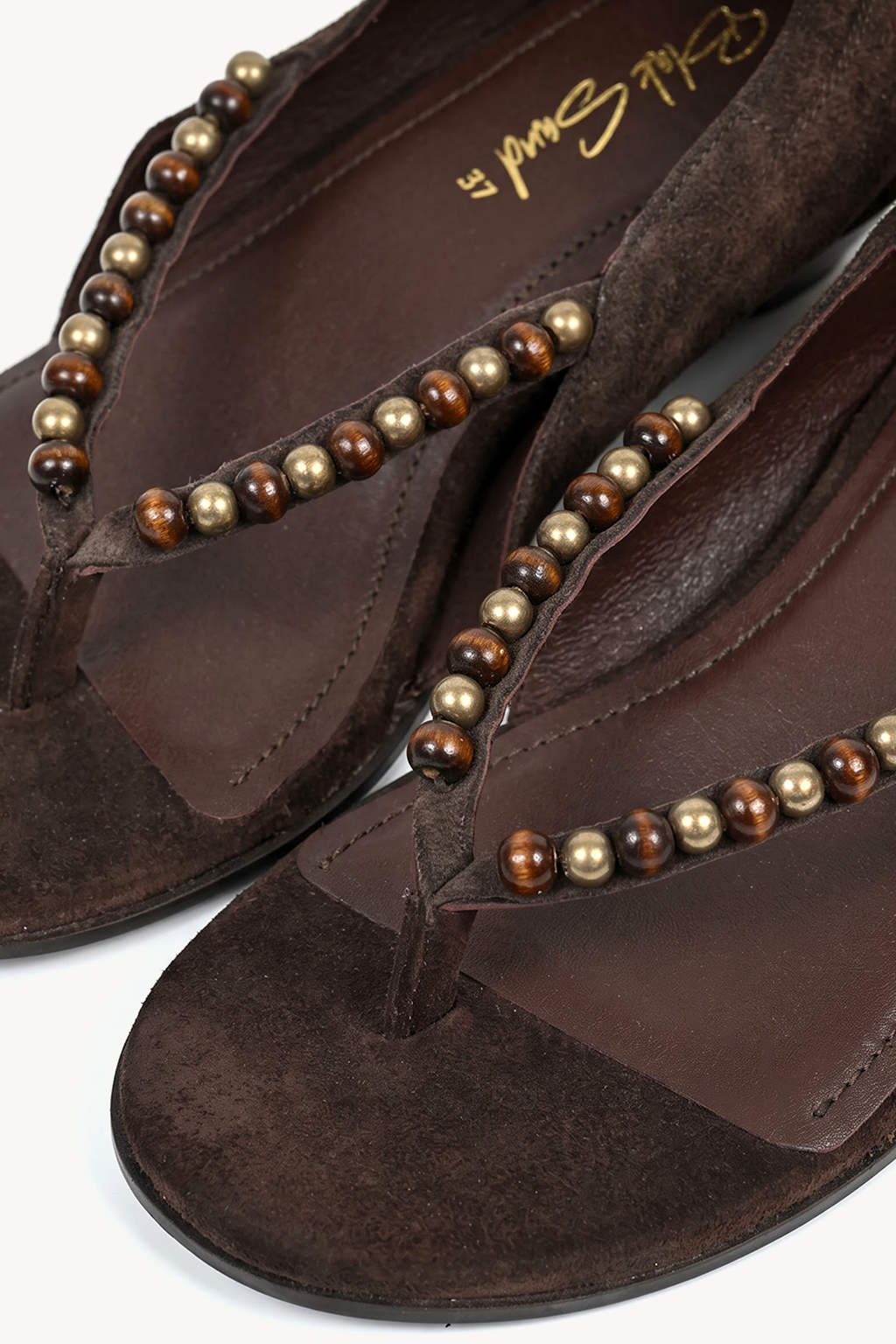 Boheme Thong Sandal, Brown — close-up