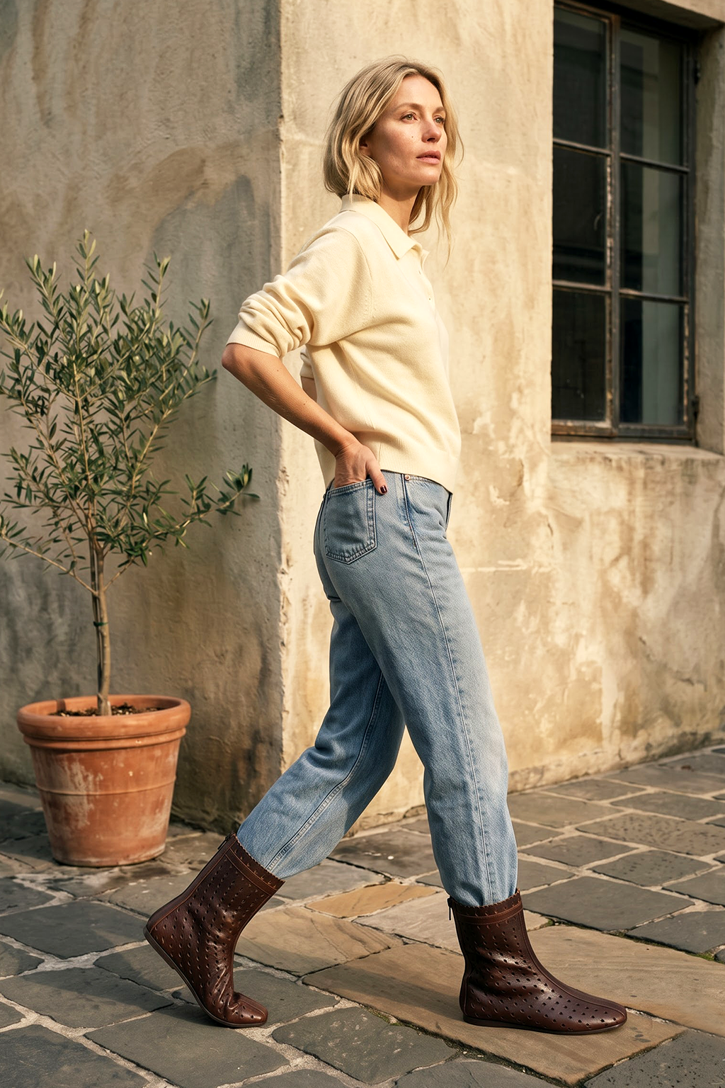 Yekaterina Ankle Boot, Tan — lifestyle