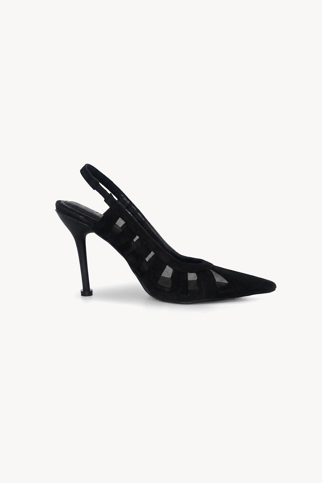 Latticework Slingback Pump, Black — left
