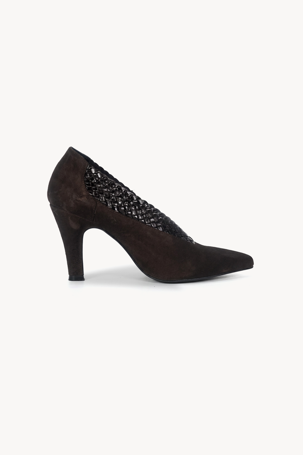 Tarentelle Woven Pump, Brown — left