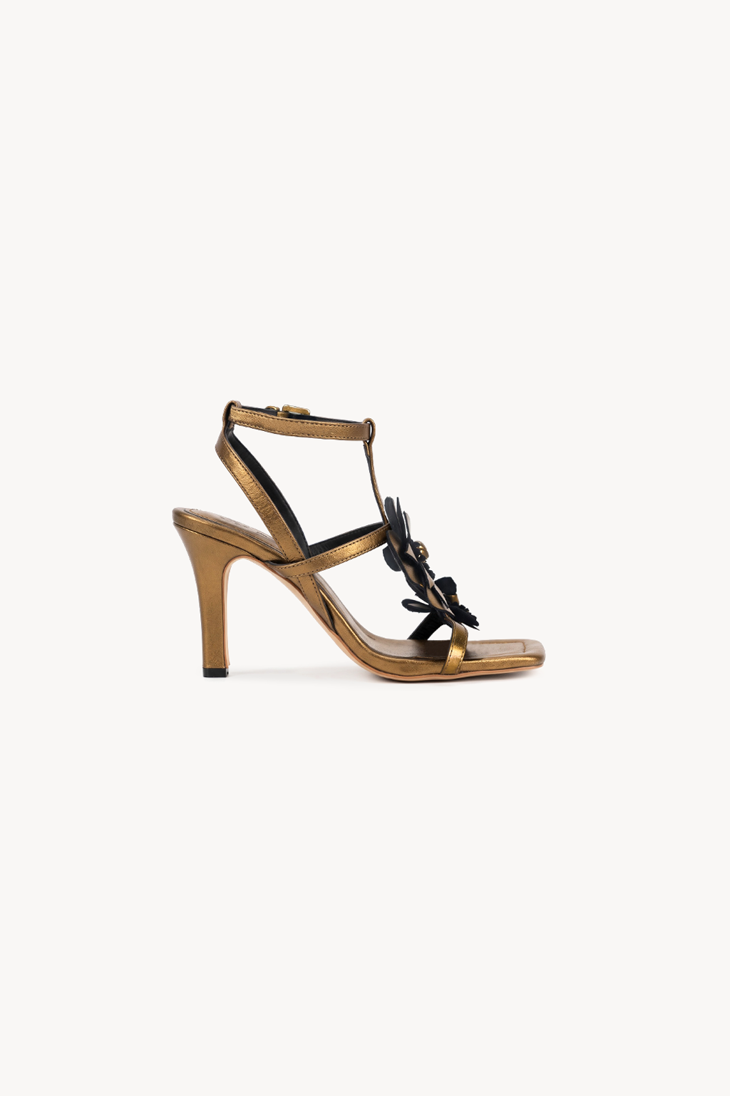 Zinnia Bloom Sandal, Antique Gold — right