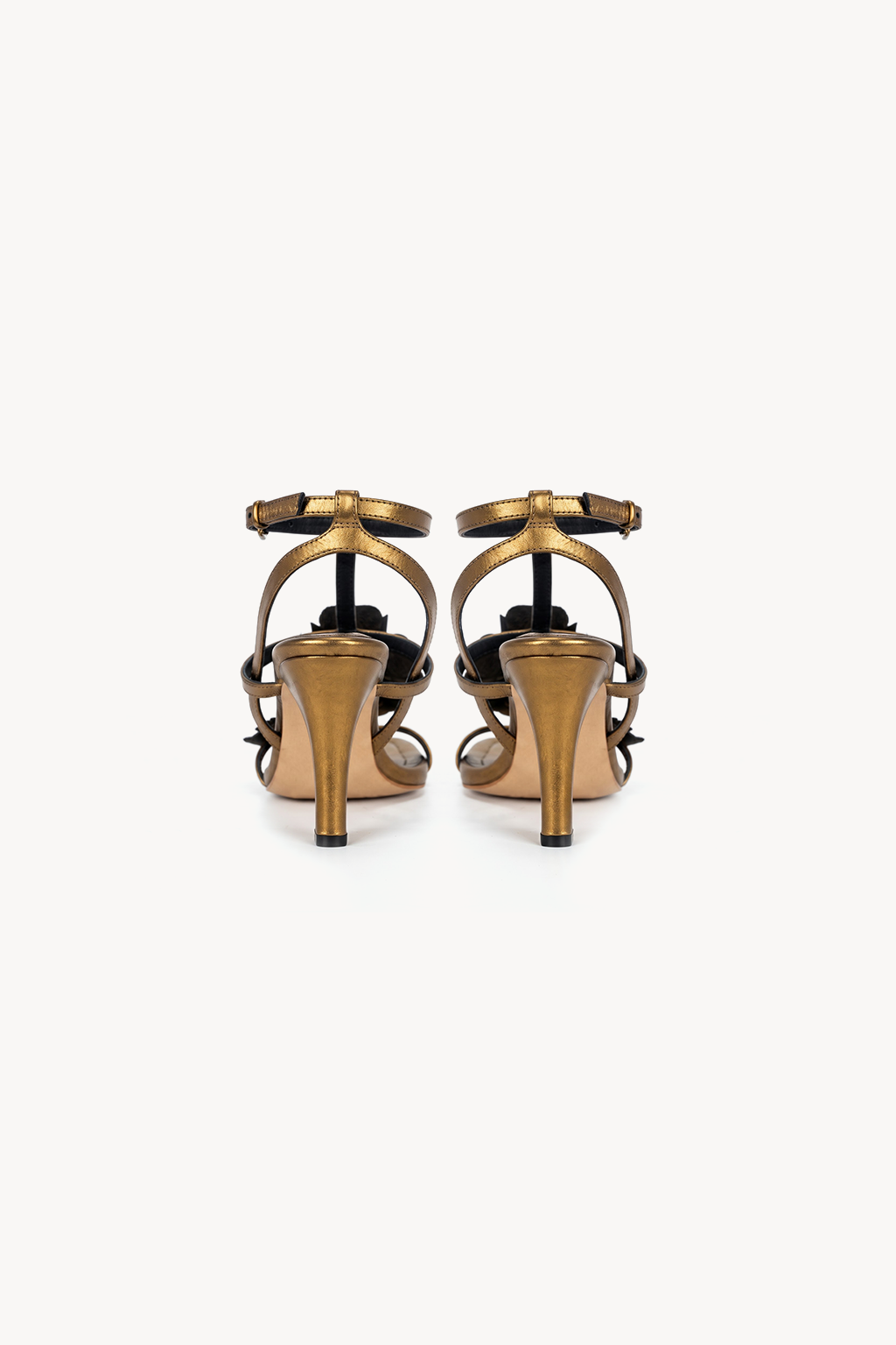 Zinnia Bloom Sandal, Antique Gold — back