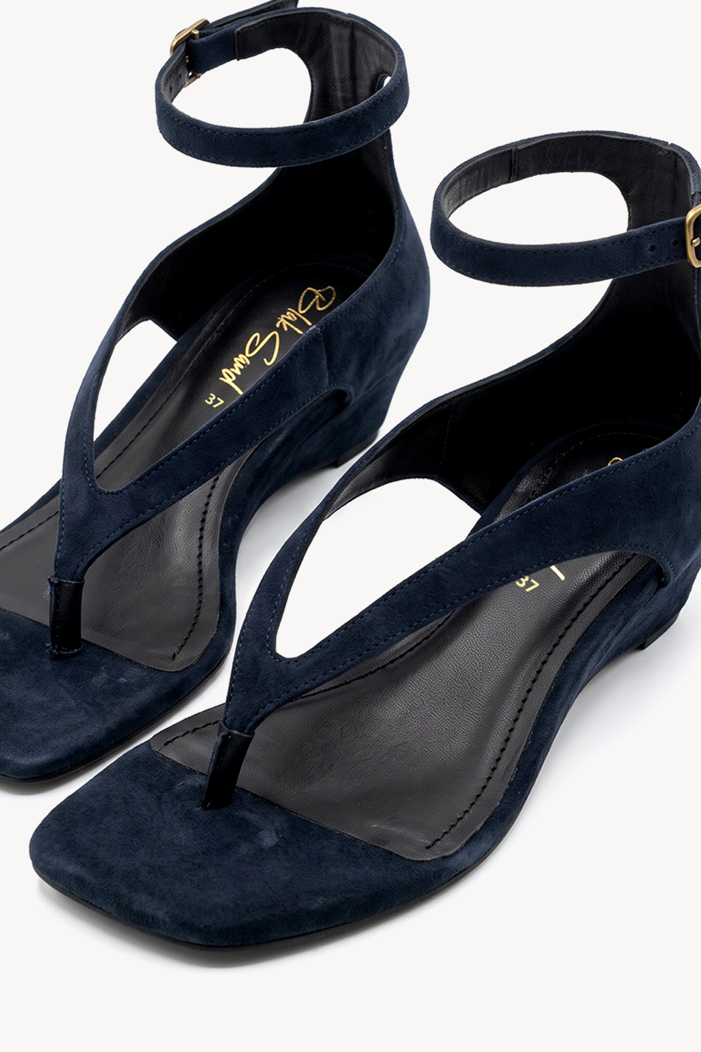 Walton Ankle Strap, Navy — close-up