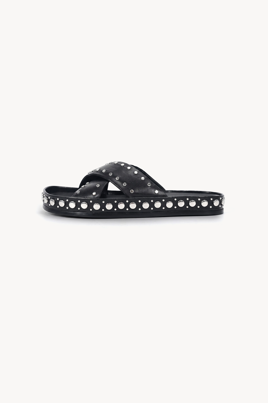 Castellana Studded Slide, Black — right
