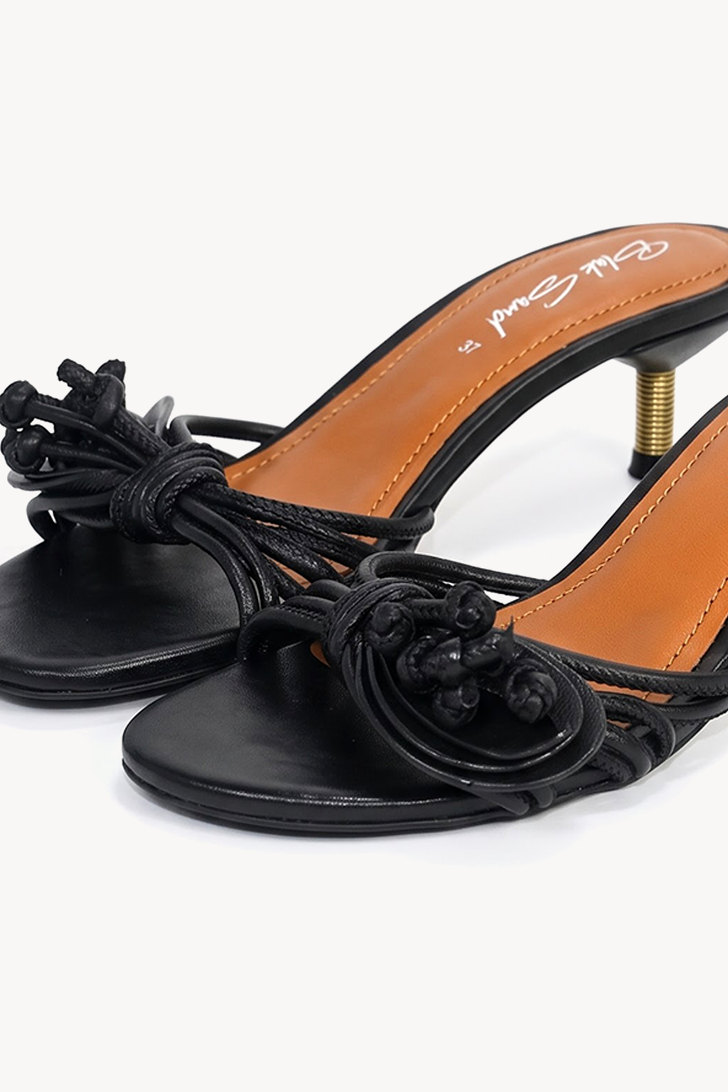 Cascade Knot Mule, Black — close-up
