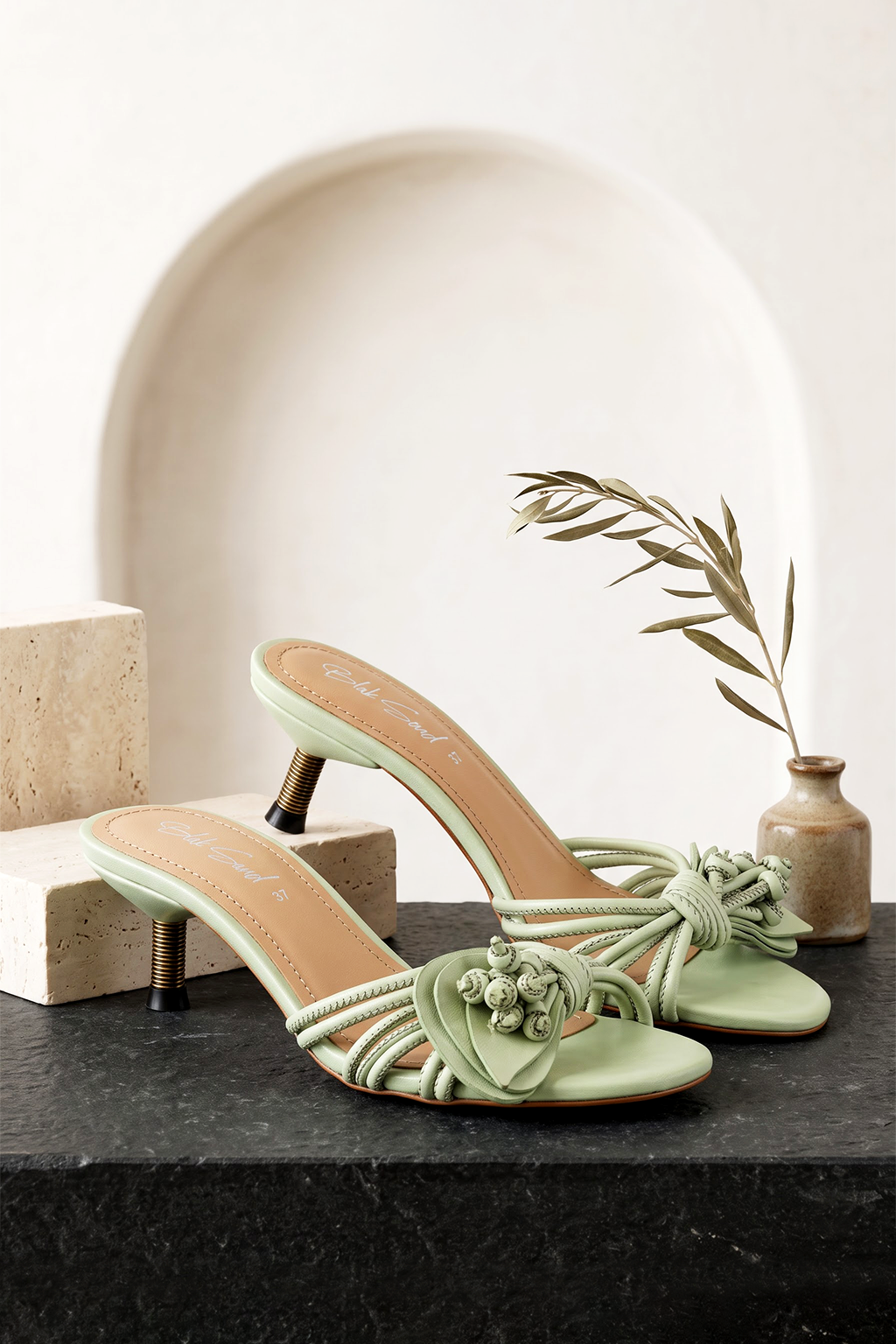 Cascade Knot Mule, Green — main