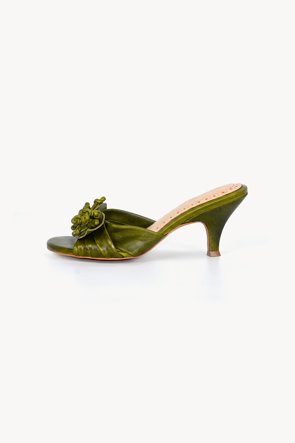Tendrils Knotted Mule, Green — right