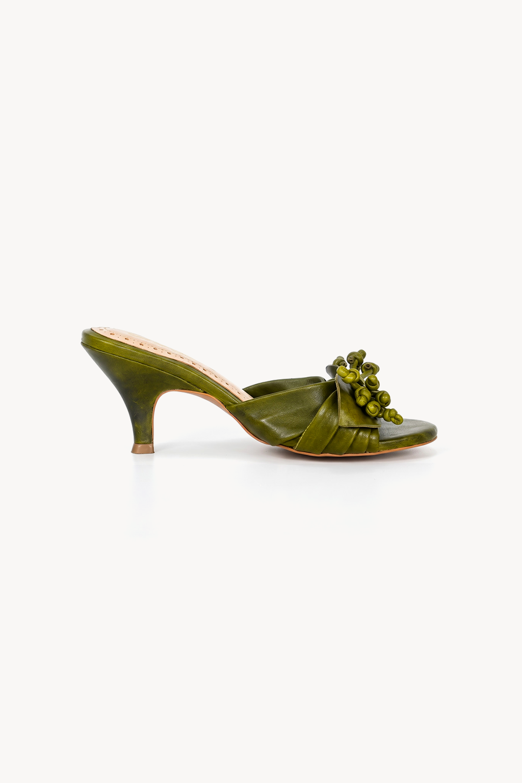 Tendrils Knotted Mule, Green — left
