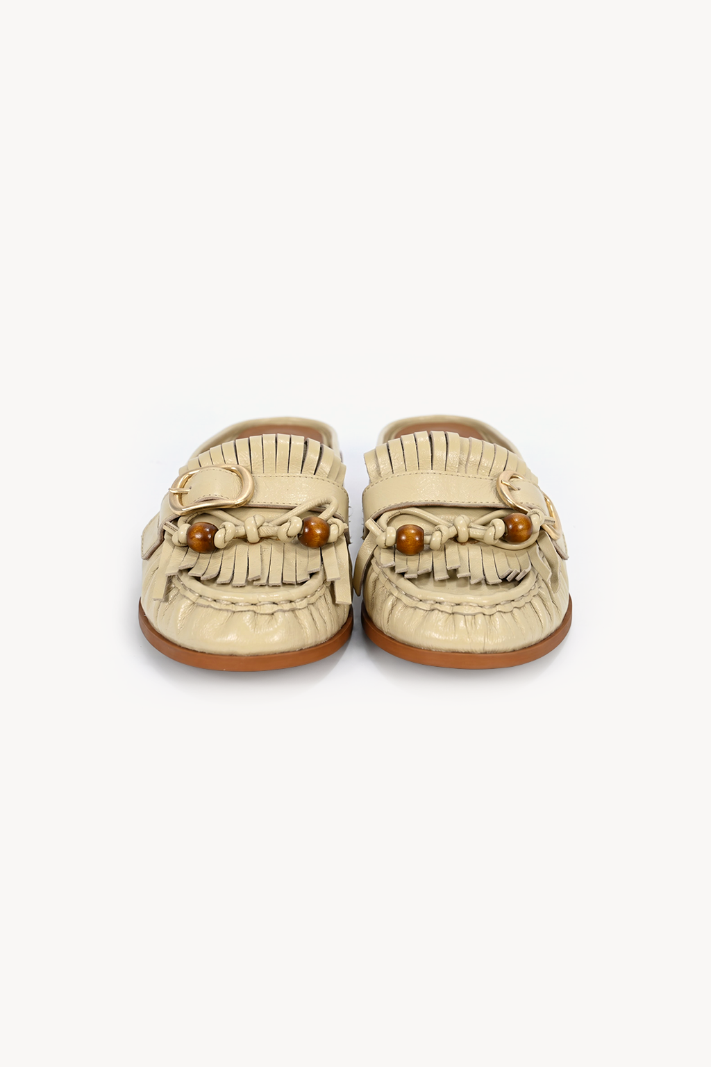 Cordelia Buckled Mule, Beige — front