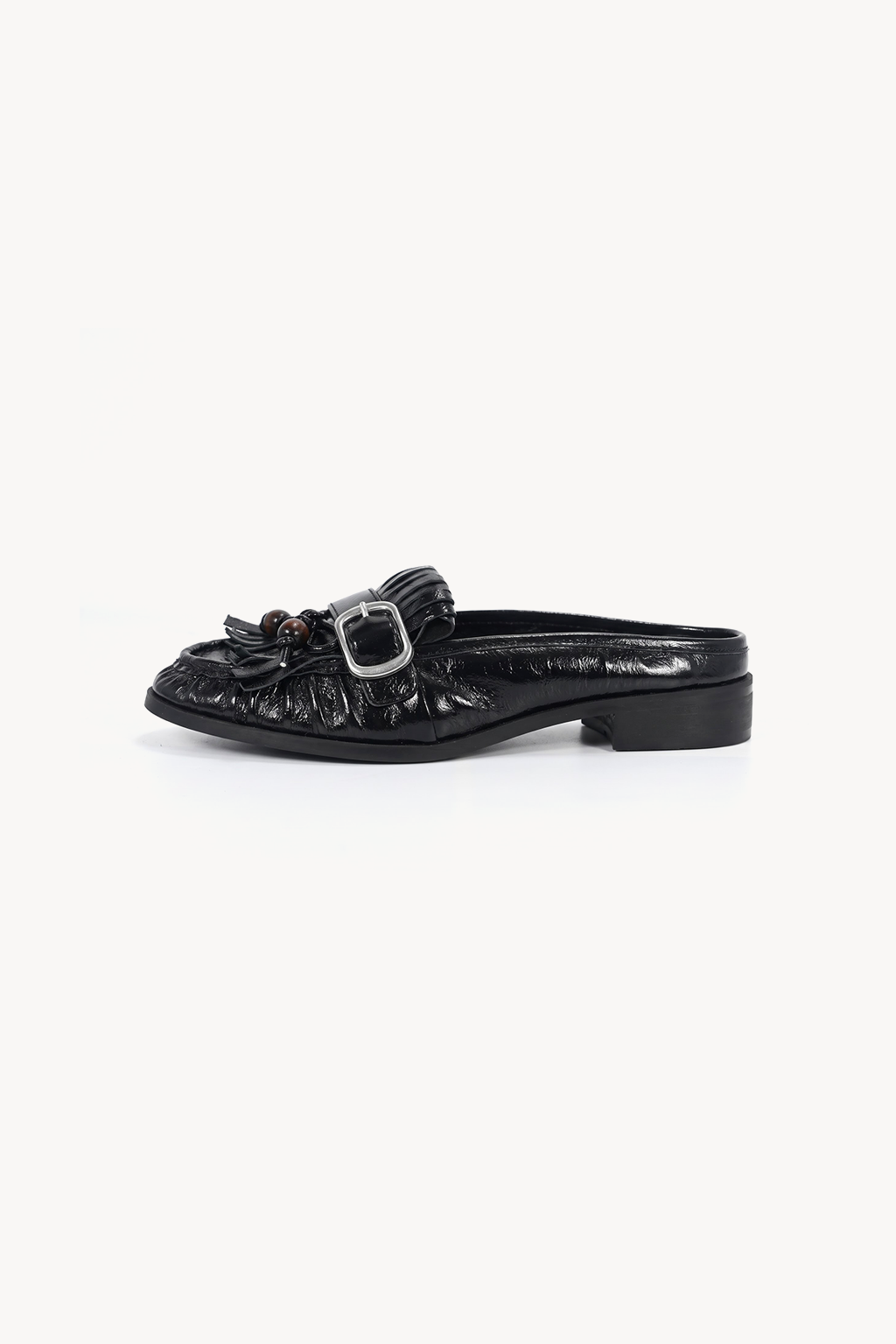 Cordelia Buckled Mule, Black — right