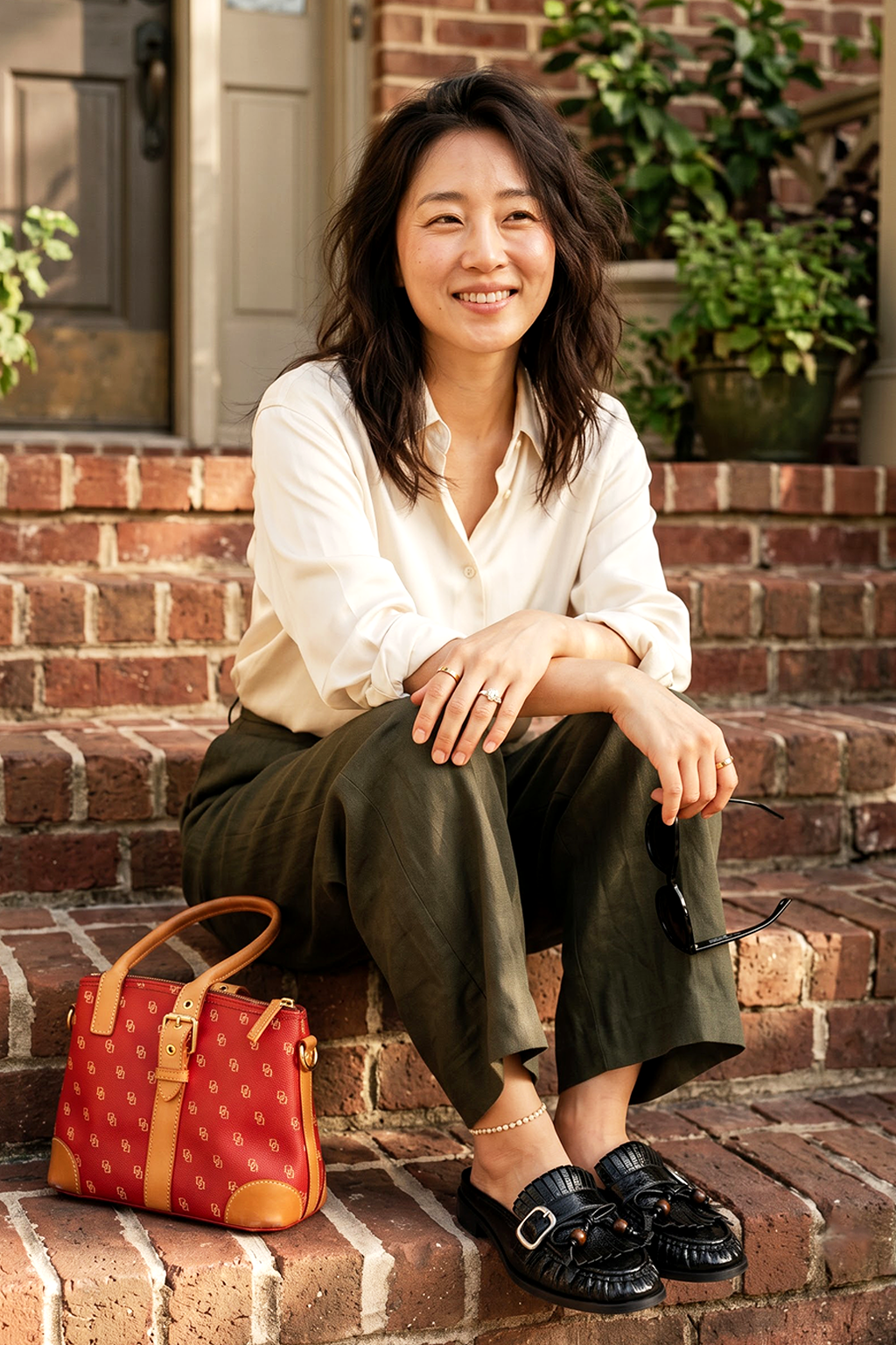 Cordelia Buckled Mule, Black — lifestyle