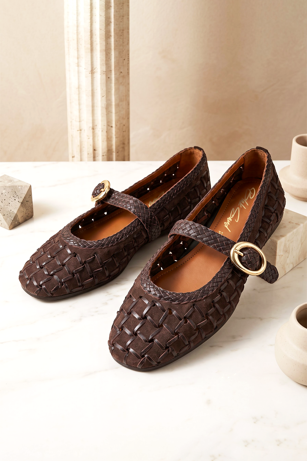 Isolde Woven Loafer, Brown — main