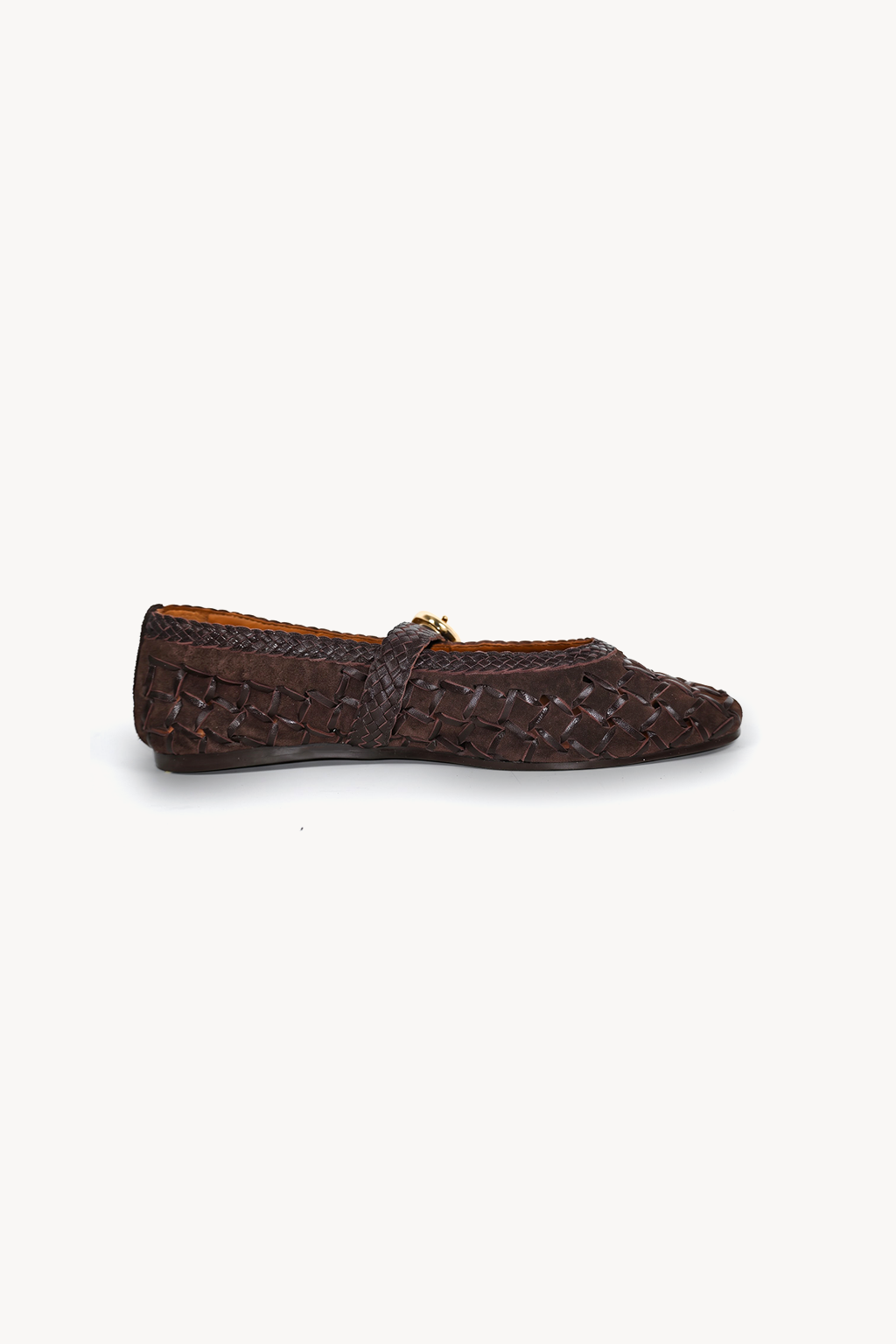 Isolde Woven Loafer, Brown — left