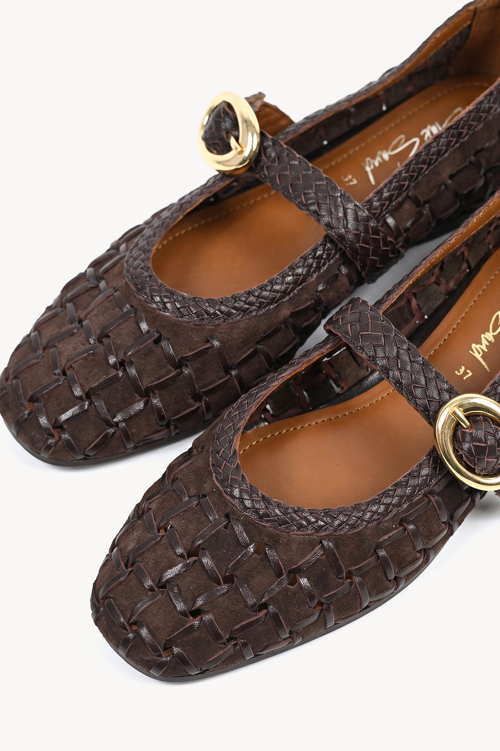 Isolde Woven Loafer, Brown — close-up