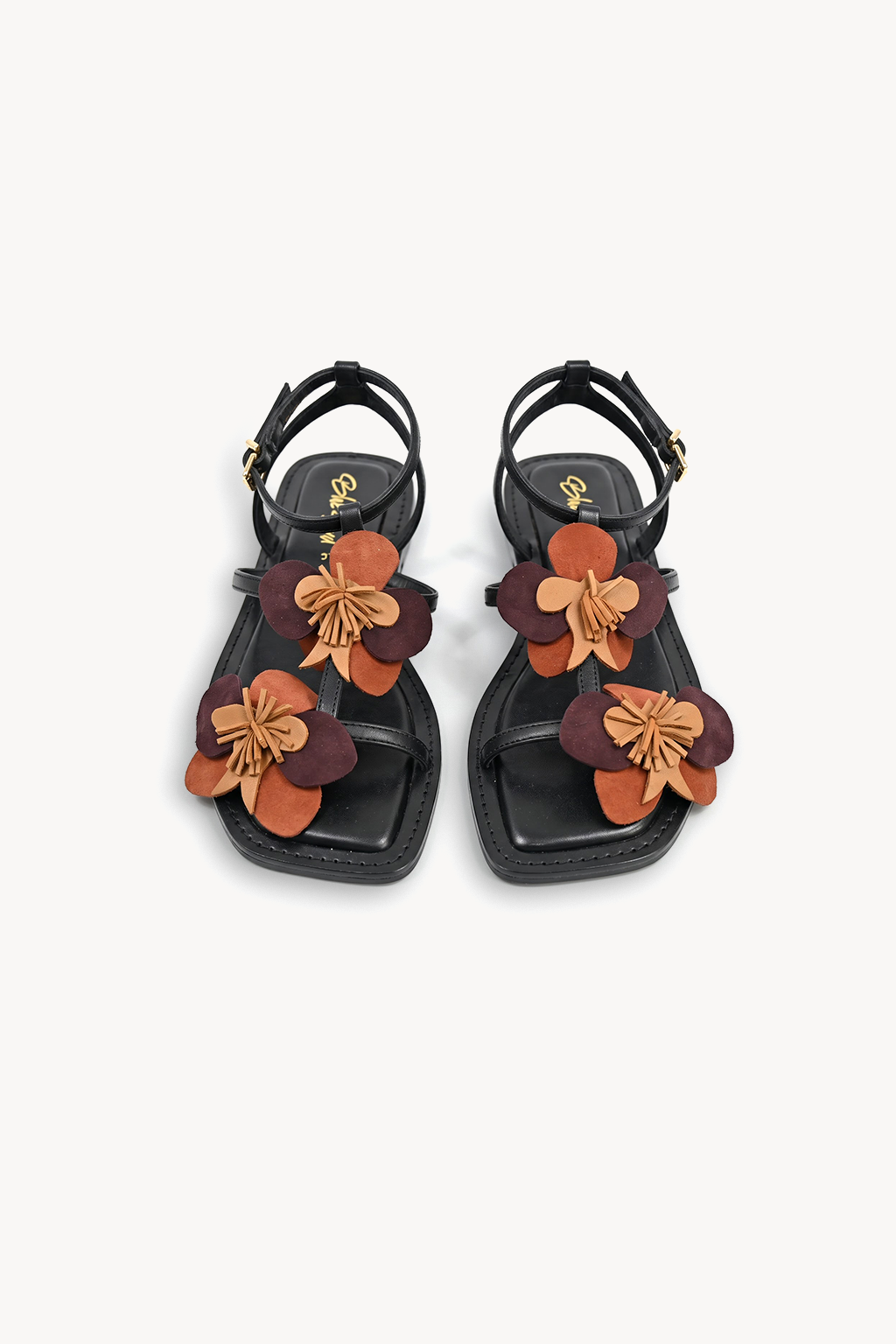 Corsena Strap Sandal, Black — front