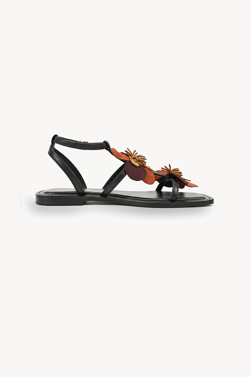 Corsena Strap Sandal, Black — left
