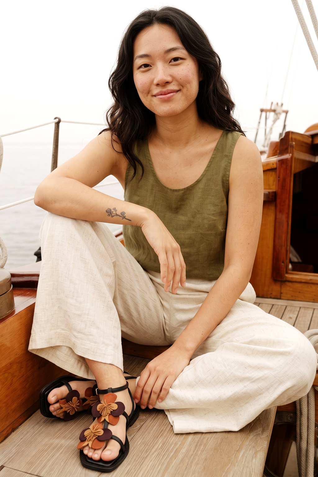 Corsena Strap Sandal, Black — lifestyle