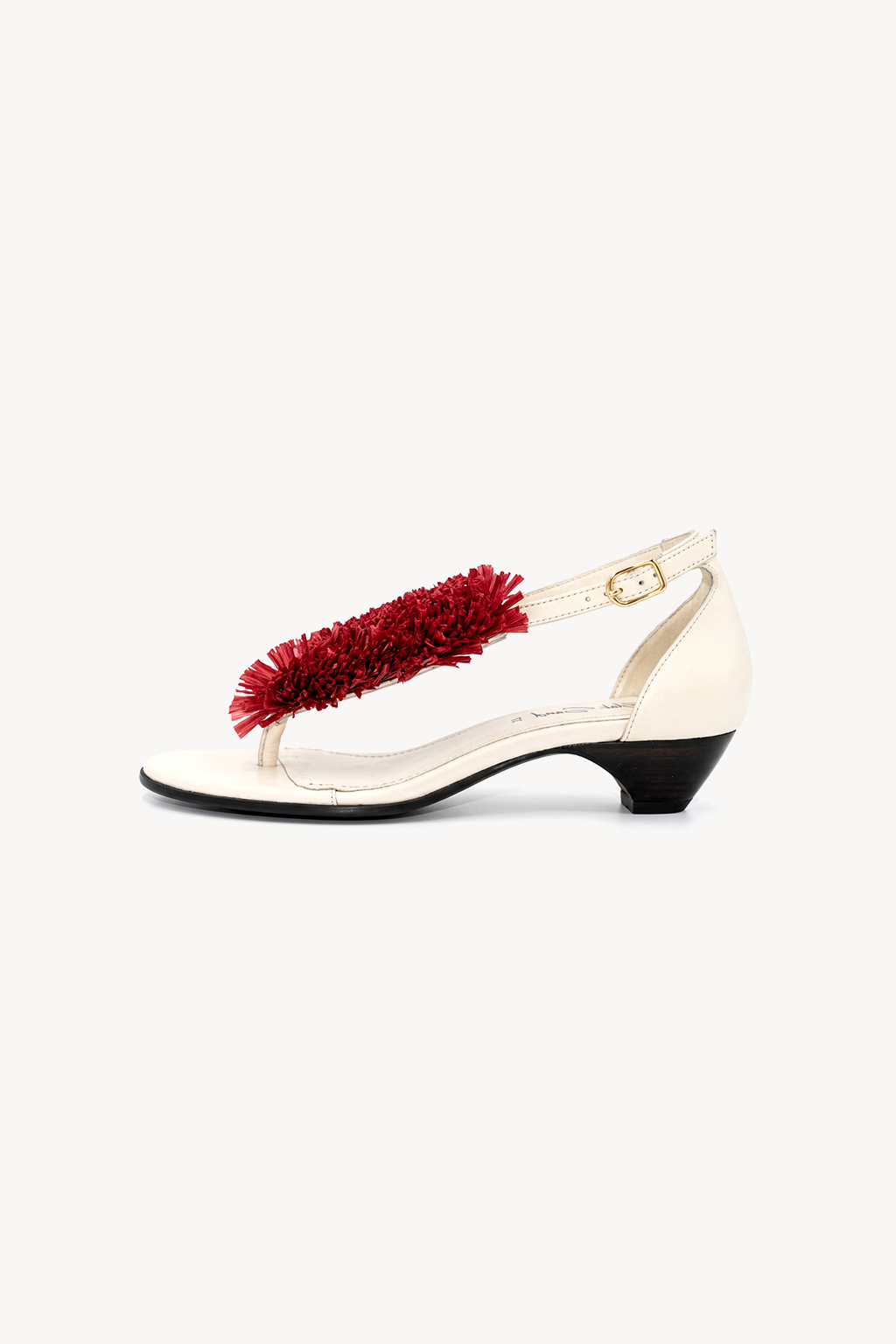 Bougainvillea Raffia Sandal, Black — right