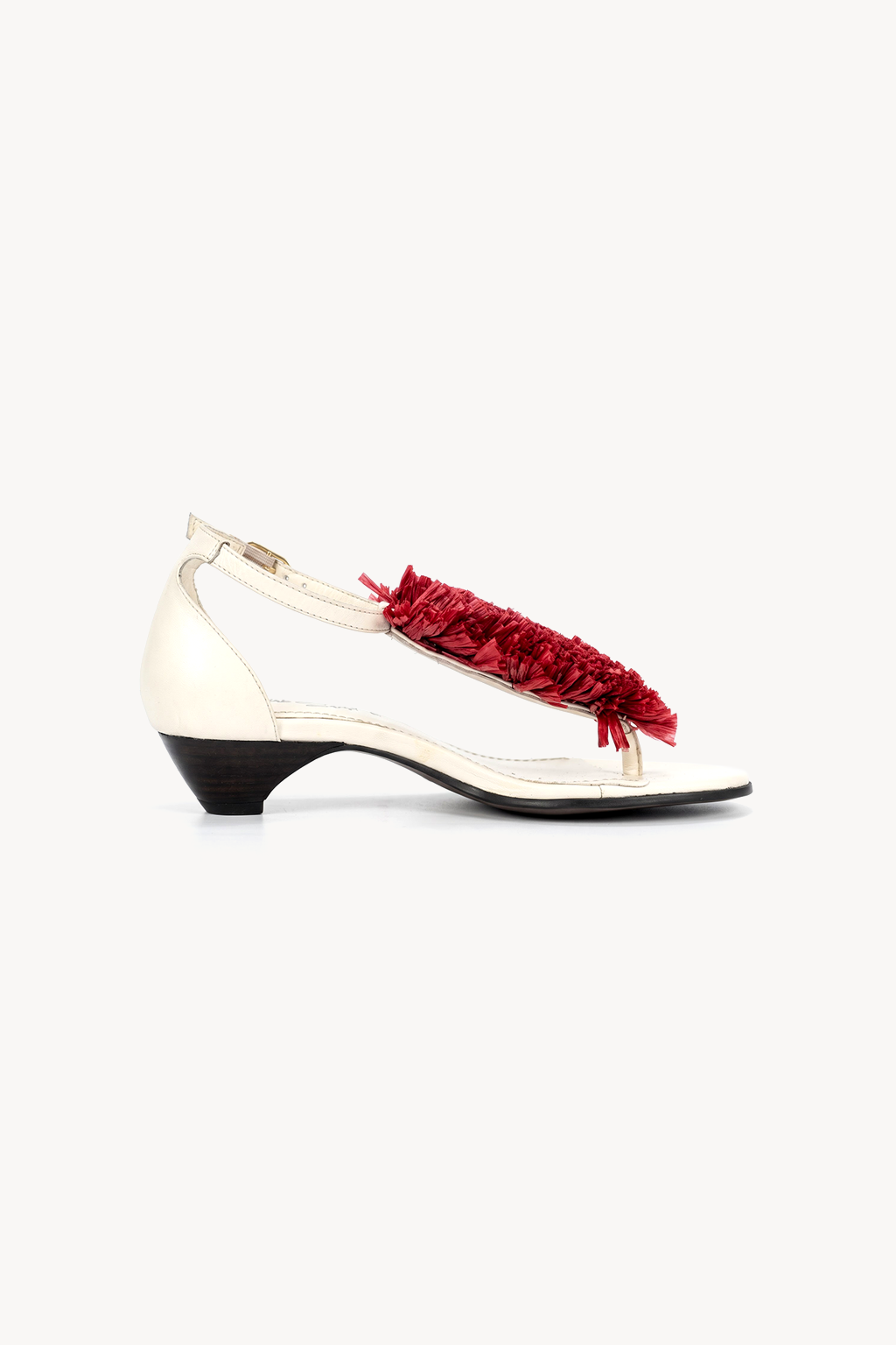 Bougainvillea Raffia Sandal, Black — left