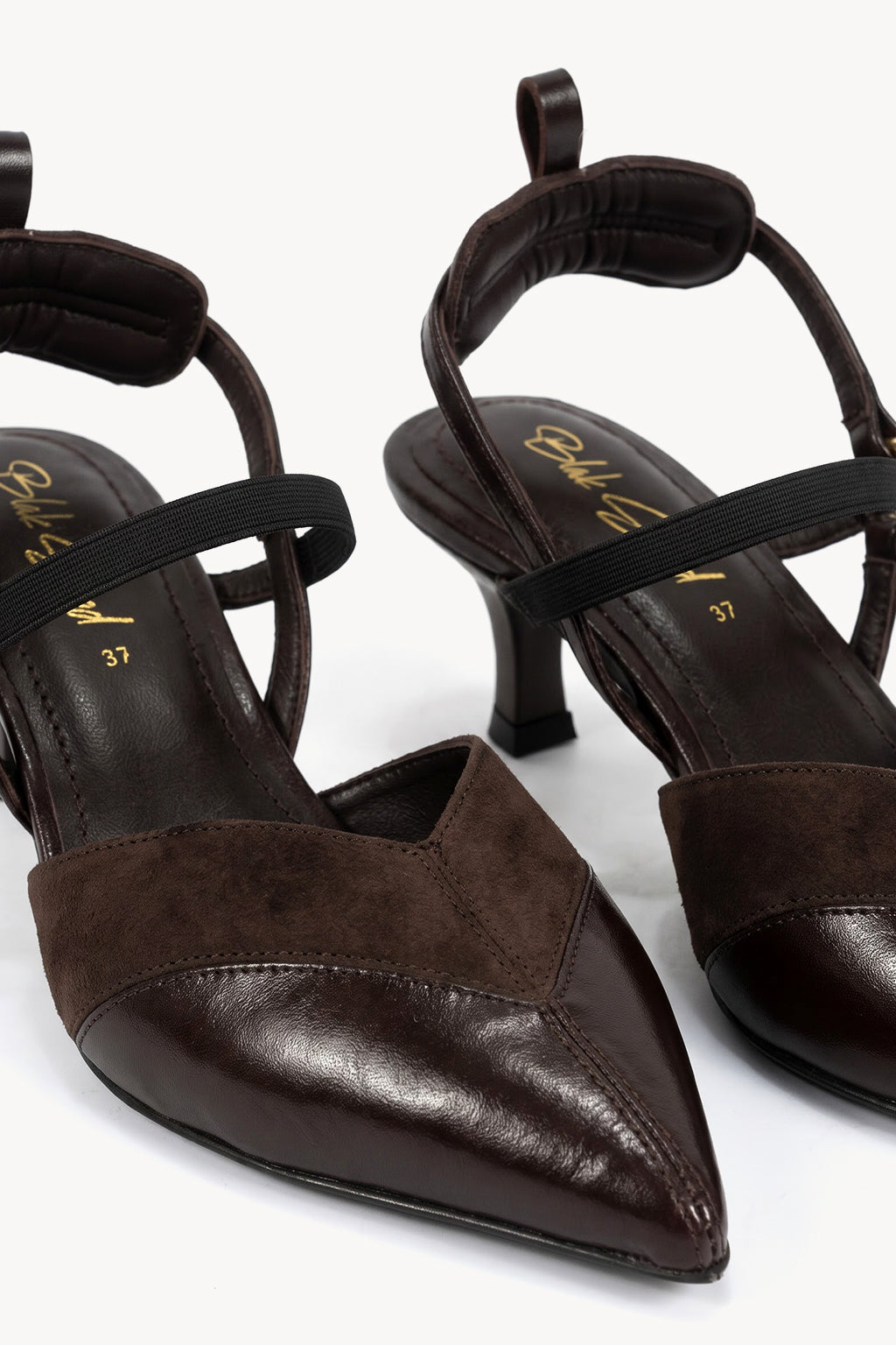 Cassian Ankle Strap Pump, Brown — close-up
