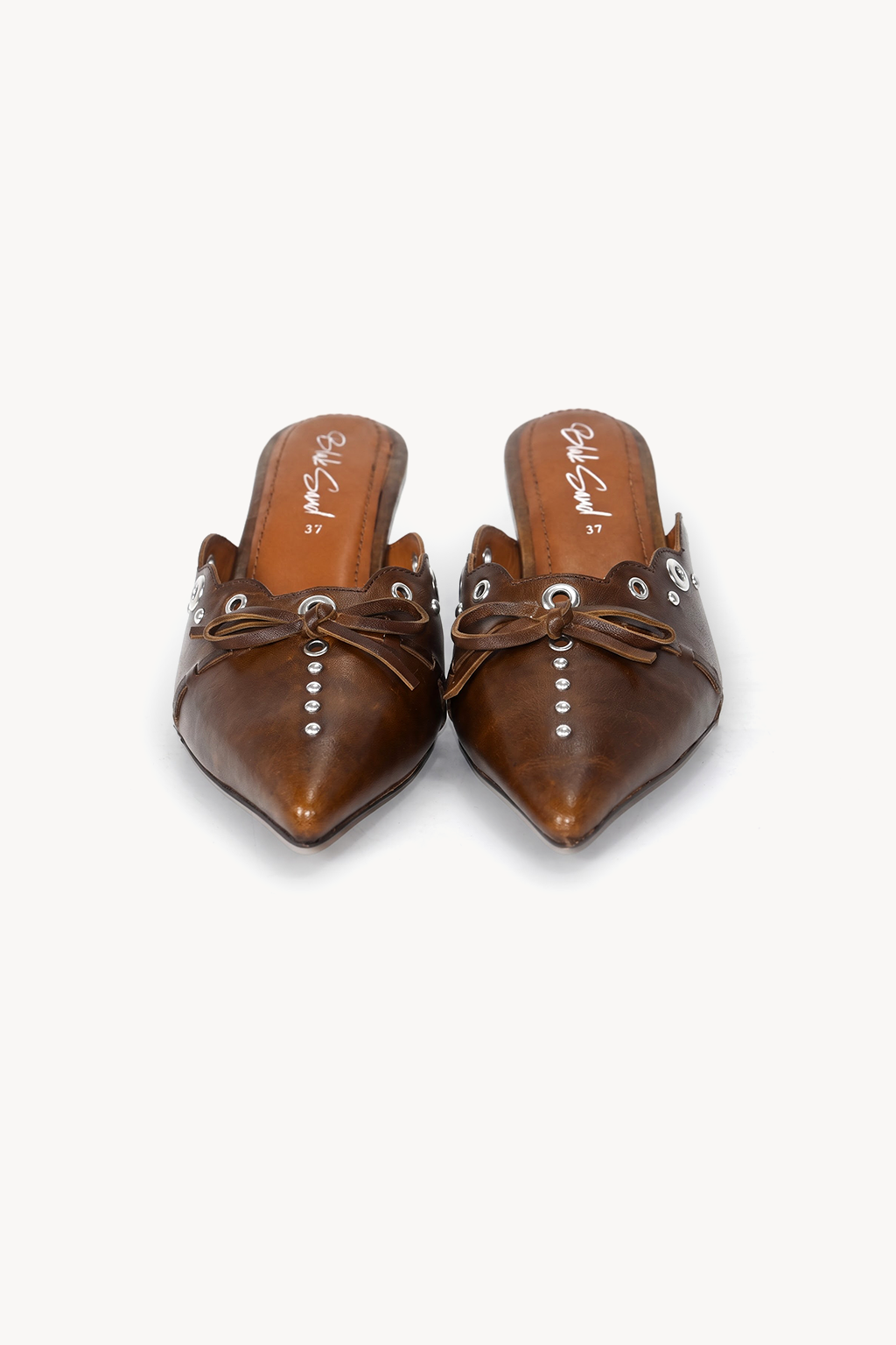 Corsair Eyelet Mule, Beige — front