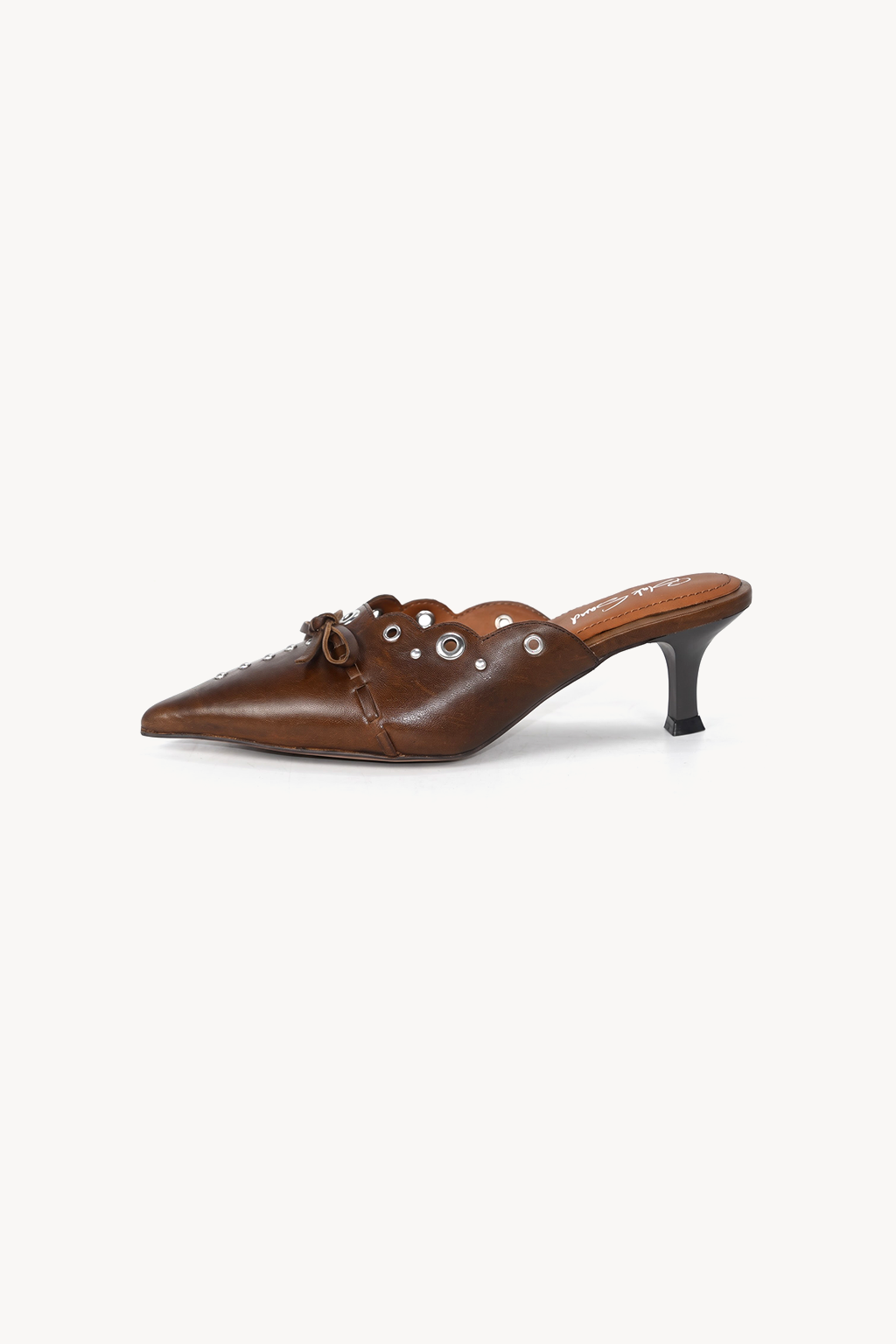 Corsair Eyelet Mule, Beige — right