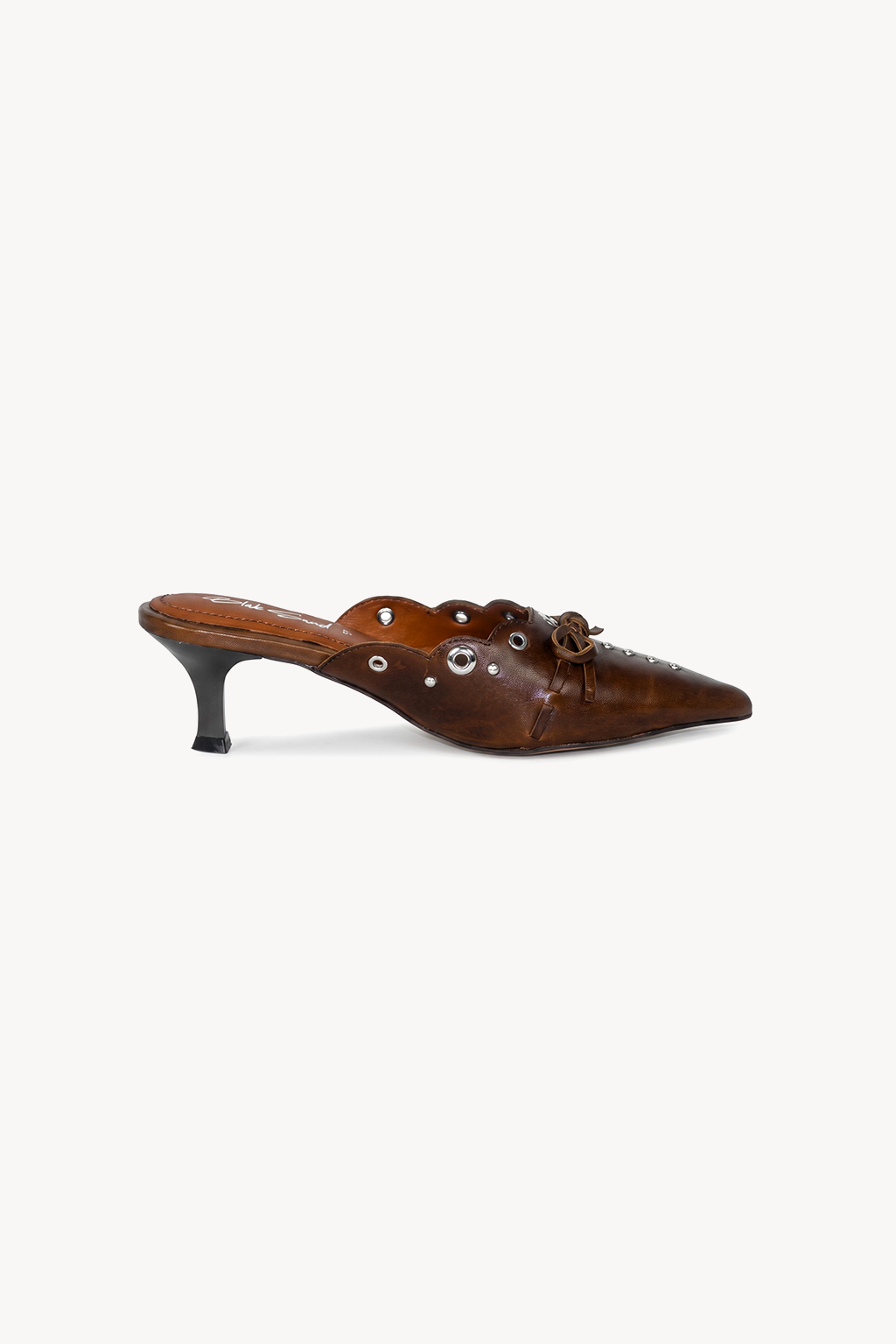 Corsair Eyelet Mule, Beige — left