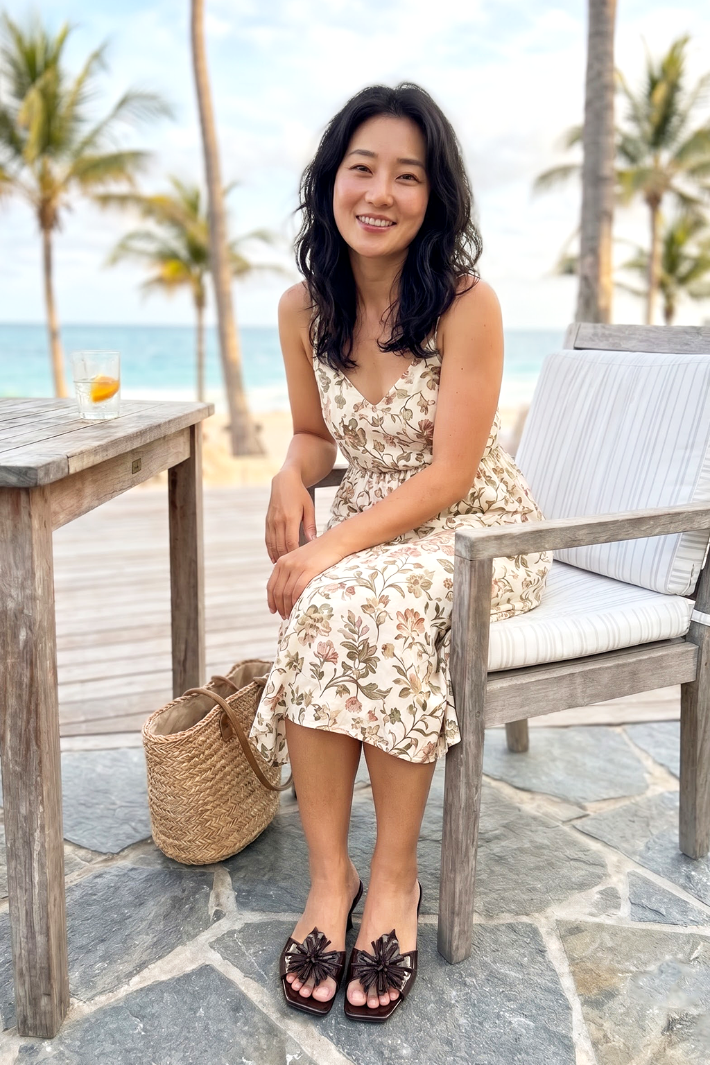 Ribbon Knot Sandal, Deep Brown — lifestyle