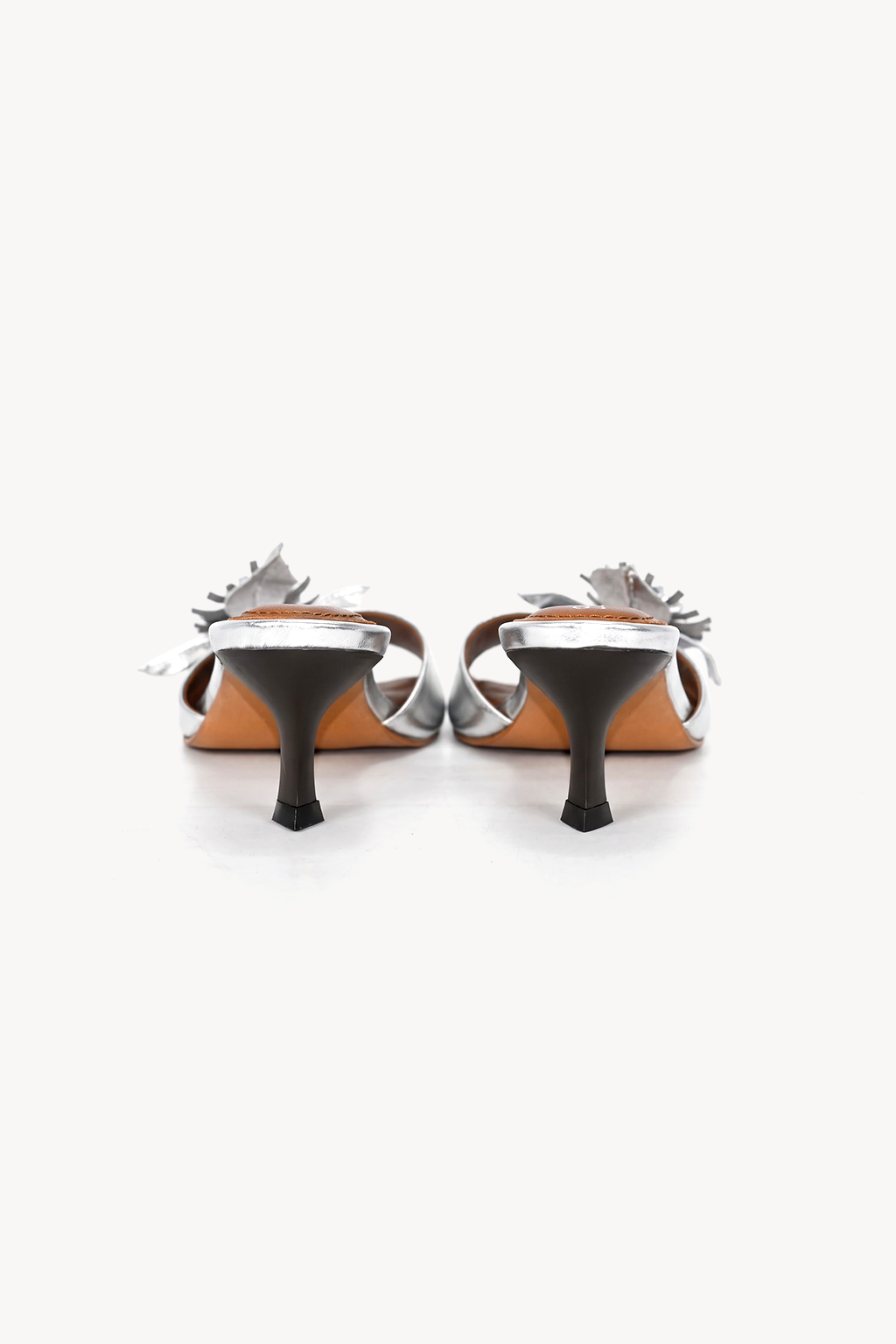 Ribbon Knot Sandal, Silver — back