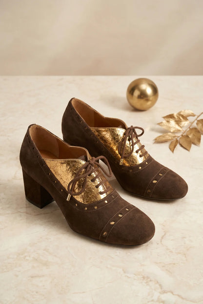 Venezia Oro Brogue Heel