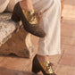 Venezia Oro Brogue Heel