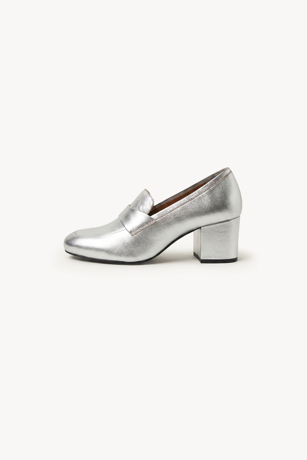 Bellve - Minimal Slip-On Loafers, Silver — 02 side profile 2