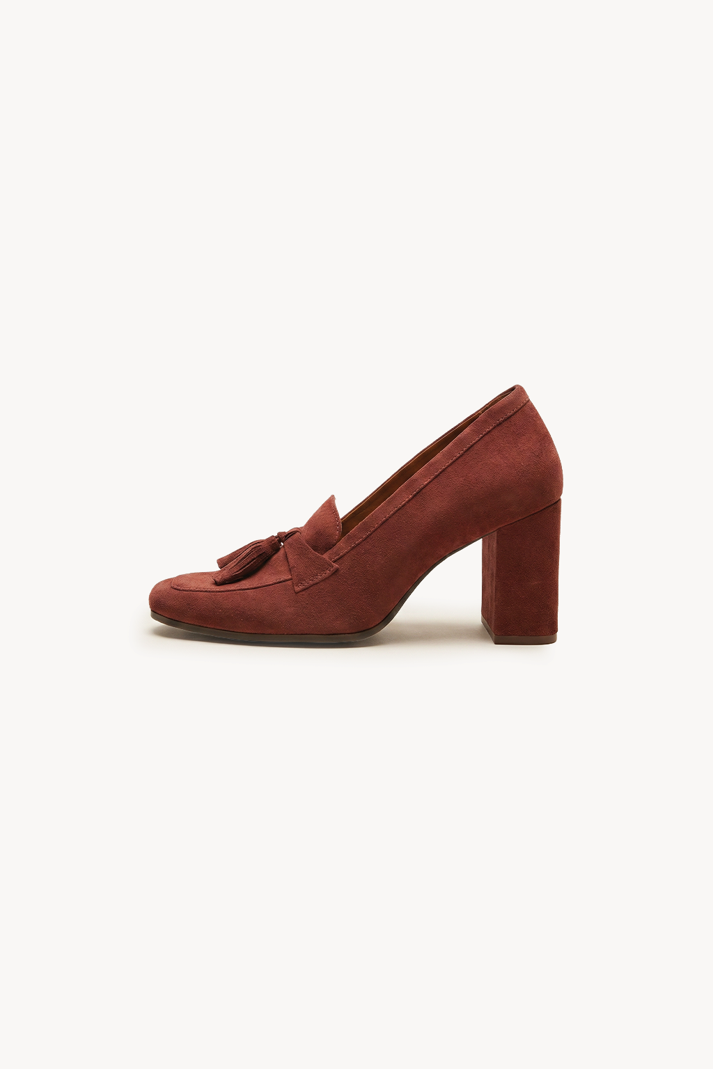 Welaris – Loafer Heel Pumps, Burgundy — 02 side profile 2