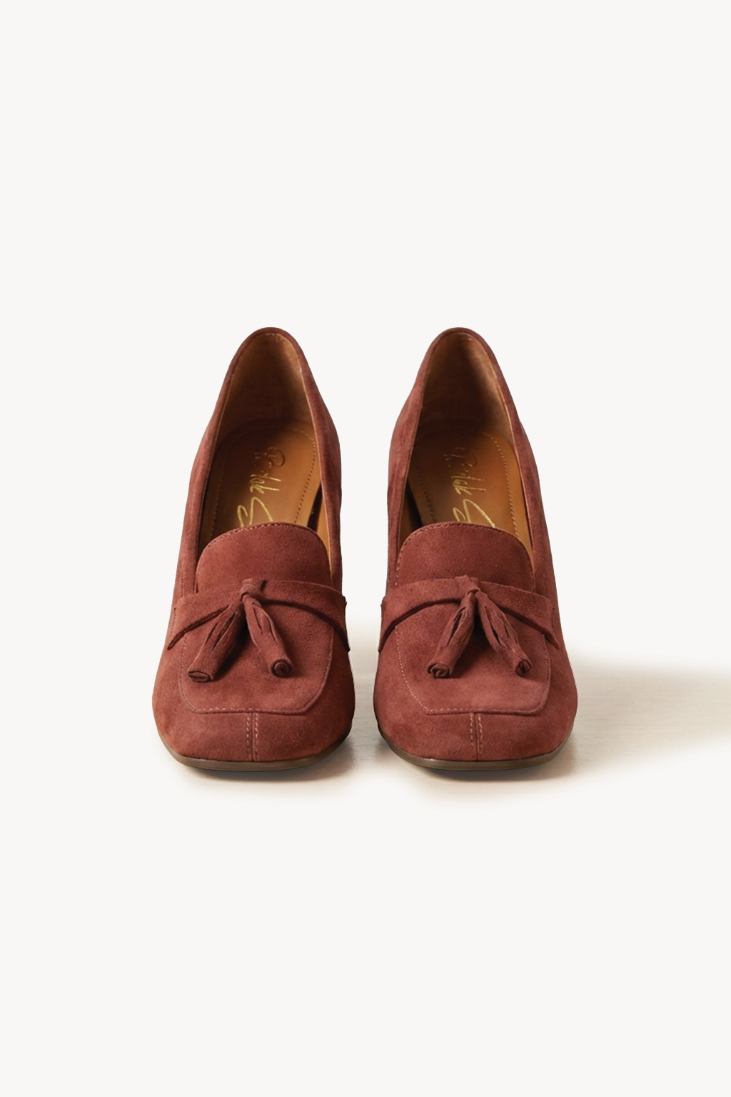 Welaris – Loafer Heel Pumps, Burgundy — 04 three-quarter