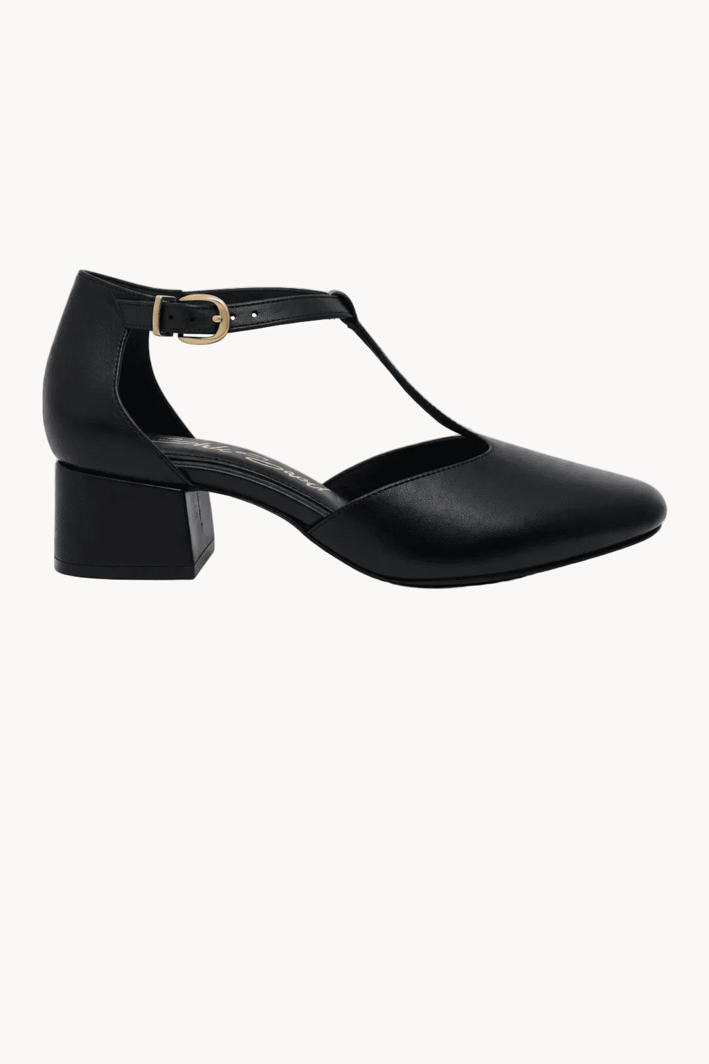 Milano T-Strap Nero, Black — 01 side profile