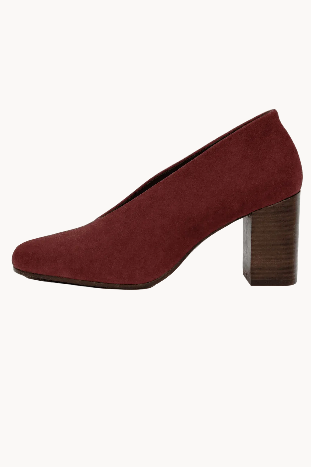 Aurelia Oro Block Heel, Burgundy — 02 side profile 2