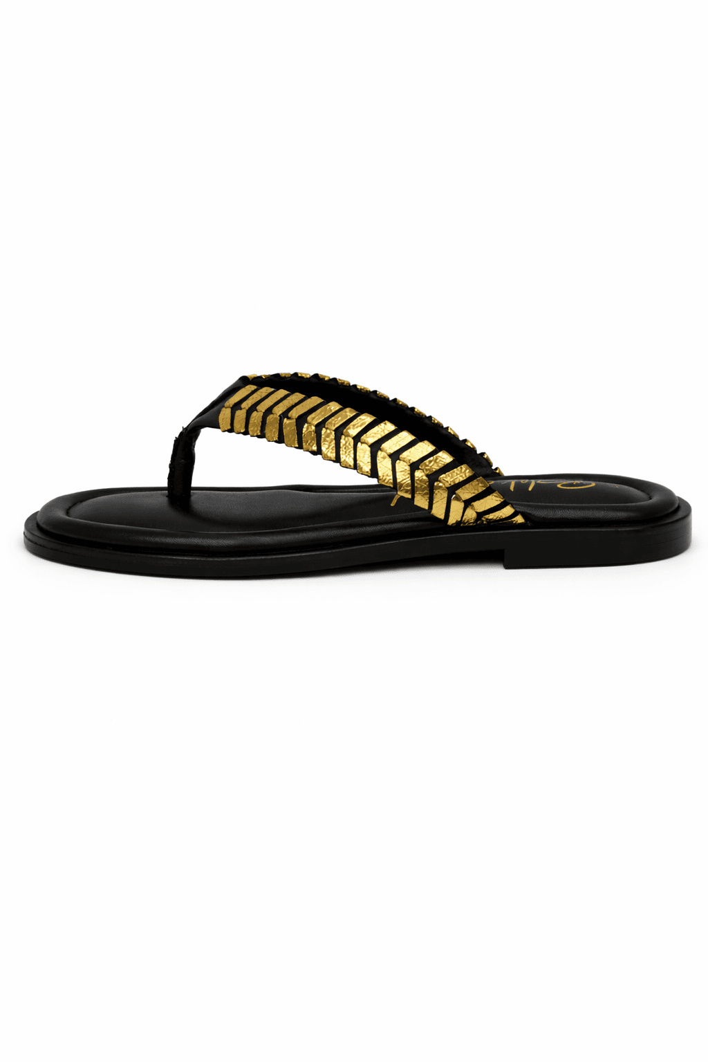 Intreccio Nero Sandalo, Black & Gold — 02 side profile 2