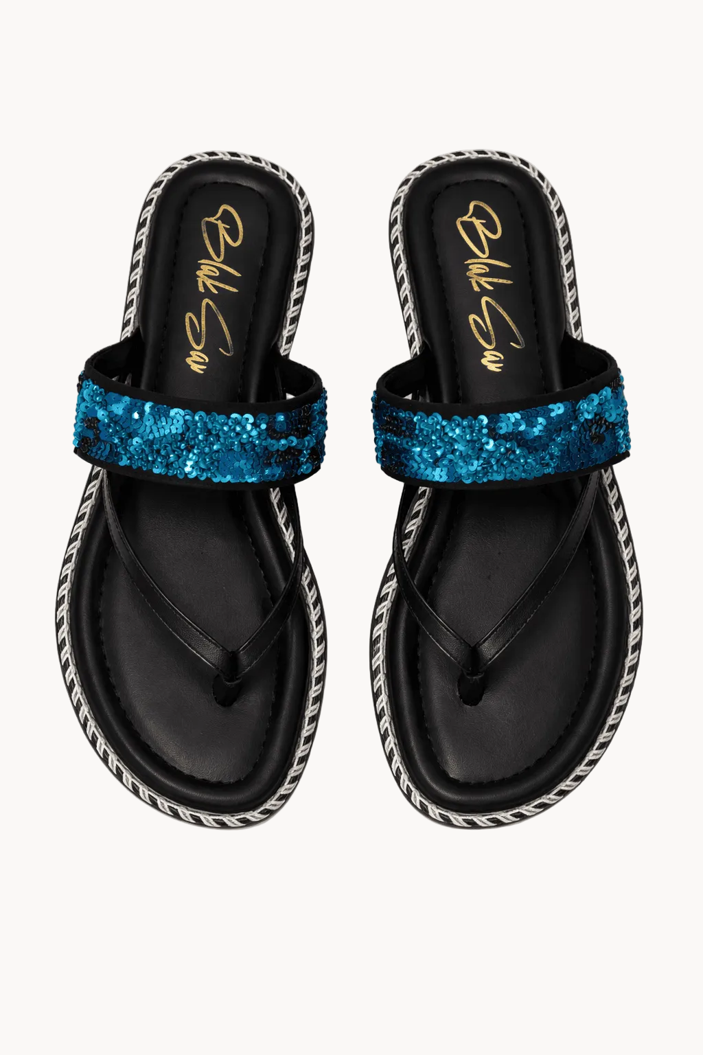 Notte Azzurra Sandal, Blue — 04 three-quarter