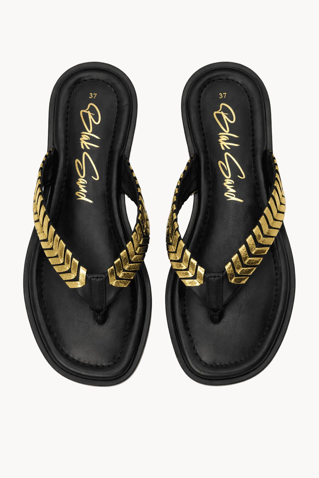Intreccio Nero Sandalo, Black & Gold — 04 three-quarter