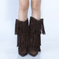 Women three layer fringe boots