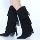 Women three layer fringe boots