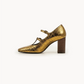 Mary Jane Camoscio-Block Heel