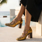 Mary Jane Camoscio-Block Heel