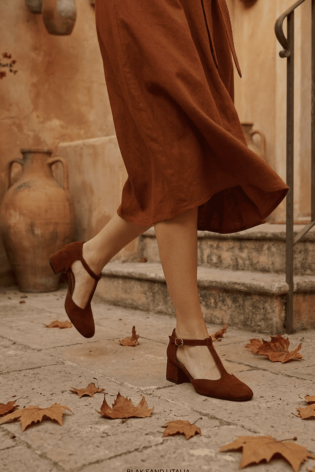 Milano T-Strap Nero, Burgundy — 07 on the foot